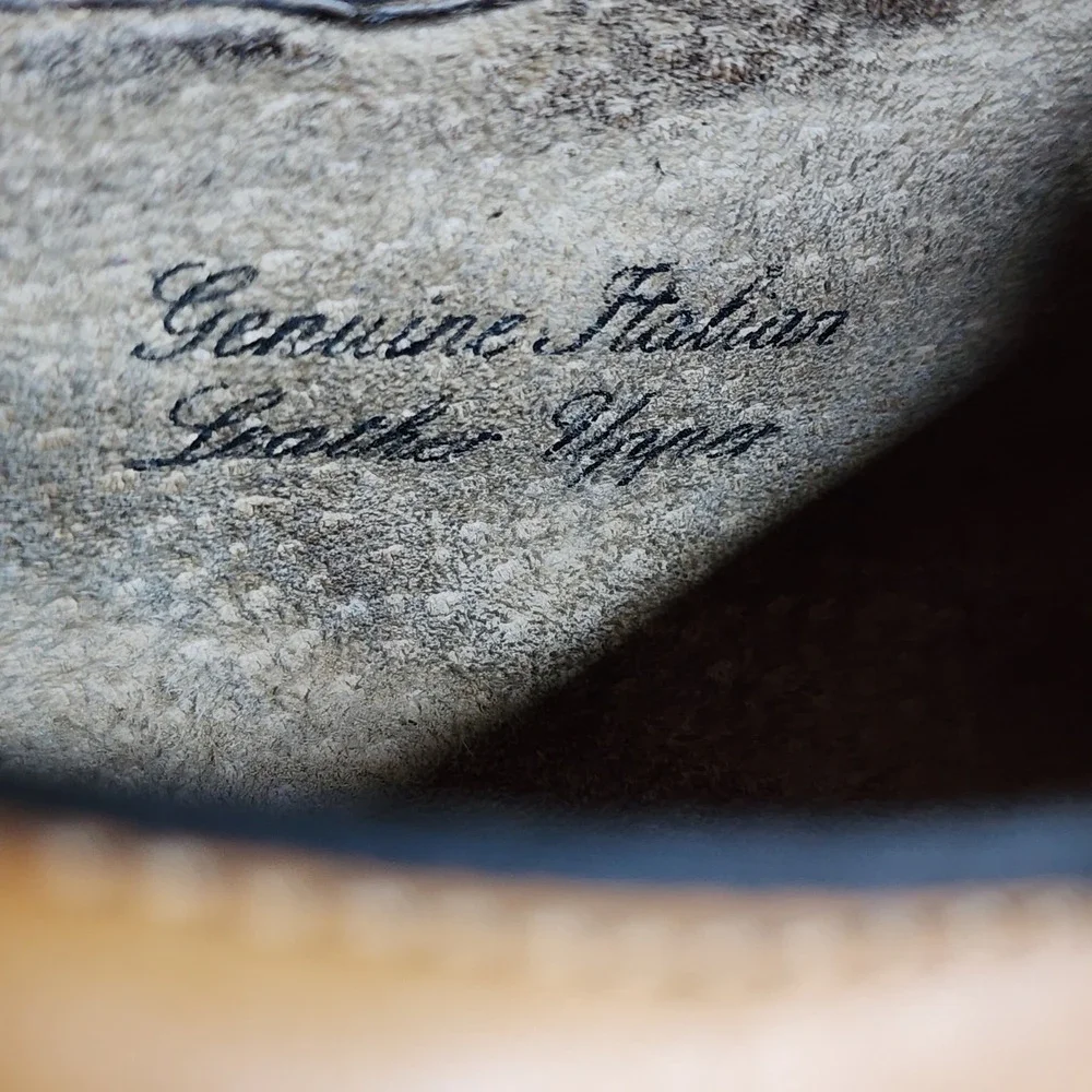 Banana Republic Dress Shoes 11 Mens Tan Genuine Italian Leather Oxford Derby‎